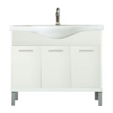 Dulap Baie Inferior Nerva 105 cm Alb cu Lavoar, MDF, 105x85x34 cm