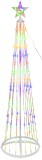 Brad decorativ luminos de Craciun cu 190 LED multicolor, 180 cm