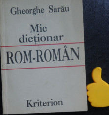 Mic dictionar rom-roman Gheorghe Sarau foto