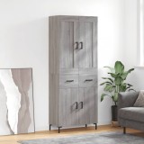 Dulap &icirc;nalt, gri sonoma, 69,5x34x180 cm, lemn compozit
