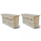Cumpara ieftin Case de vrăbii, 2 buc., 44 x 15,5 x 21,5 cm, lemn, vidaXL