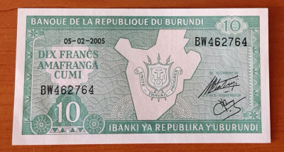 Burundi - 10 Francs (2005) foto