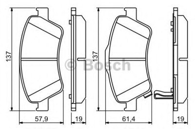Set placute frana,frana disc TOYOTA AURIS (NRE15, ZZE15, ADE15, ZRE15, NDE15) (2006 - 2012) BOSCH 0 986 494 260 foto