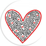 Suport stand Popsockets ? Original, Cross my heart, Colectia Keith Haring foto