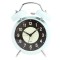 Ceas de masa desteptator Pufo Twinkle cu buton de iluminare cadran, metalic, 15 cm, albastru