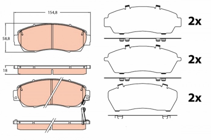 TRW GDB3581 set placute frana,frana disc