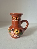 Ulcior mic din ceramică, stil rustic, tradițional &ndash; pictat manual, 10 cm