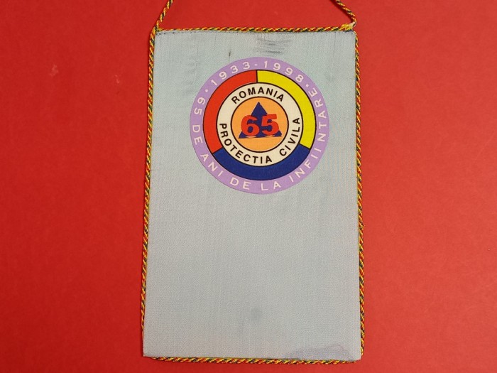 Fanion - 65 de ani 1933/1998 de la Infiintare - PROTECTIA CIVILA-Romania
