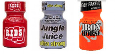 REDS+Jungle Juice Ultra Strong+IRON HORSE Poppers 3x10ml, popers foto