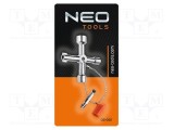 Cheie NEO TOOLS pentru dulapuri de comandă cu adaptor și capete specializate
