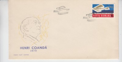 C12 - FDC Romania - Avionul cu reactie - Henri Coanda - LP750 - 1970 foto