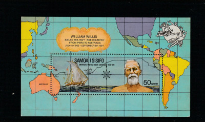 Samoa 1974-Centenar U.P.U.,colita dantelata,MNH.Mi.Bl.6 foto