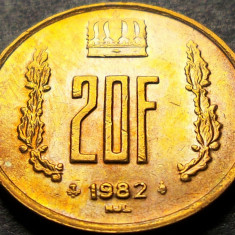 Moneda 20 FRANCI - LUXEMBURG, anul 1982 * cod 1129