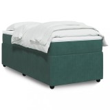 Cumpara ieftin Gossi pat continental cu saltea, verde inchis, 80x200 cm, catifea