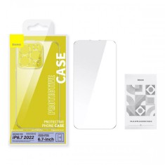 HUSA SMARTPHONE Baseus Crystal Series Magnetic Case, pentru Iphone 14 Plus, contine 1 x folie sticla display, material silicon, transparent &quot;ARJC01000