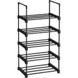 Raft pentru pantofi SONGMICS cu 5 niveluri, metalic, modular, negru, 45x30x90 cm