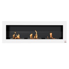 HOMCOM Șemineu de Perete cu Bioetanol și 3 Rezervoare de 1 L, 120x15x40 cm, Alb | Aosom Romania