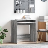 vidaXL Birou Calculator Gri Sonoma Lemn Aglomerat Compact, Design Modern, Ergonomic, Ideal Spatii Mici, 80x40x75 cm