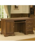 Birou VMB, clasic, 3 sertare, usa, polita tastatura, Pal Melaminat, insertii MDF, Nuc