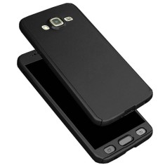 Husa Samsung Galaxy j3 2016 Protectie 360 Grade Folie Sticla inclusa Negru
