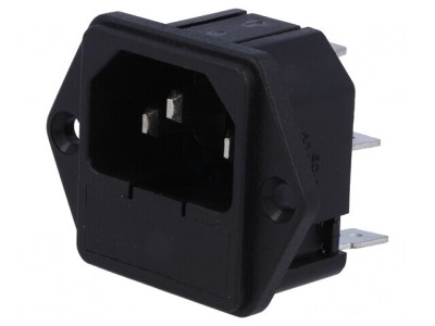 Conector Alimentare AC IEC 60320 C14 10A Soclu Tată foto