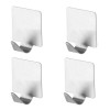 Set 4 Agățători Autoadezive Metalice, Diverse Forme - Cuier Baie Bucătărie, Montare Ușoară, Sarcină 2kg