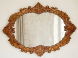 Oglinda Vintage Mare 136x100cm, Rama Lemn Sculptat Manual, Conditie Impecabila