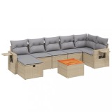 Cumpara ieftin Patio Sofa Set 7-Locuri Amestec de bej si gri deschis