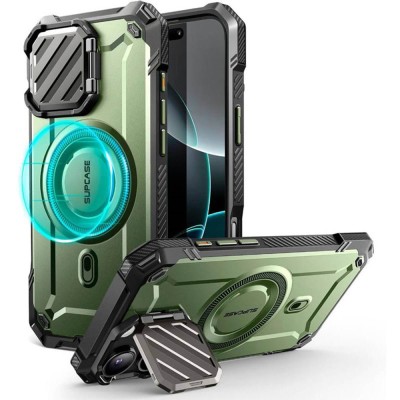 Husa iPhone 16 Pro Supcase Unicorn Beetle XT MagSafe, verde foto
