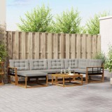 vidaXL Set de canapele de exterior 7 pcs Gri natural și deschis 3369654