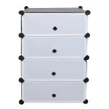 Cumpara ieftin Organizator incaltaminte negru alb Poret 49x37x76 cm