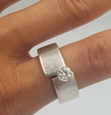 Superb inel vintage din argint placat aur VIVENTY model interesant tip verigheta