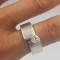 Superb inel vintage din argint placat aur VIVENTY model interesant tip verigheta