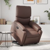 VidaXL Fotoliu rabatabil cu ridicare, maro, piele ecologică 3204888