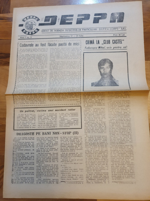ziarul deppa 12-23 iulie 1992-anul 1,nr.2-prima aparitie