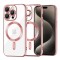 Husa premium iPhone 15 Pro Max Techsuit Luxury Crystal MagSafe, roz