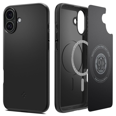 Husa iPhone 16 Plus Spigen Thin Fit MagSafe, negru foto
