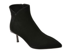 Botine elegante EPICA negre, 24A506, din piele intoarsa