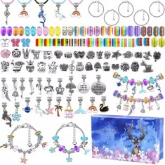 Set creativ accesorii bratari, 107 piese, cutie depozitare, multicolor