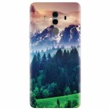 Husa Silicon Huawei Mate 10, Forest Hills Snowy Mountains, Sunset Clouds, Transparenta