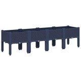 Cumpara ieftin Jardiniera de gradina cu picioare, albastru gri, 160x40x42 cm, PP