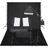 Cumpara ieftin Kit studio foto cu set de lumini si fundal