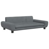 Cumpara ieftin Canapea pentru copii, gri inchis, 100x54x33 cm, catifea