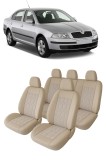 Set huse scaune auto piele alcantara Bej compatibile SKODA OCTAVIA II 2004-2010