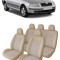 Set huse scaune auto piele alcantara Bej compatibile SKODA OCTAVIA II 2004-2010