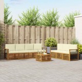 vidaXL Seturi de canapele 8 pcs Natural și Crem Lemn Solid de Acacia 3374500