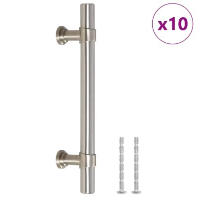Manere de dulap, 10 buc., argintiu, 96 mm, otel inoxidabil foto