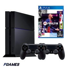Consola Sony Playstation 4 Ps4 500gb + Doua Controllere + Fifa 21 PlayStation 4, Second-Hand