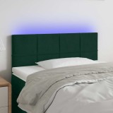 vidaXL Tăblie de pat cu LED, verde &icirc;nchis, 100x5x78/88 cm, catifea 3121657