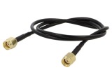 Cablu RF 50&Omega; 0,5m RP-SMA M-M Negru